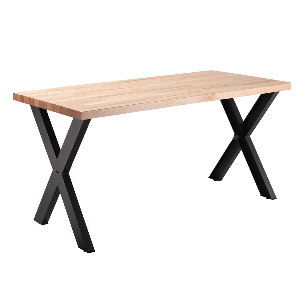 National Public Seating CLT3072D2BB Rectangular Dining Height Table w/ Butcherblock Top - 72"W x 30"D, Steel Base