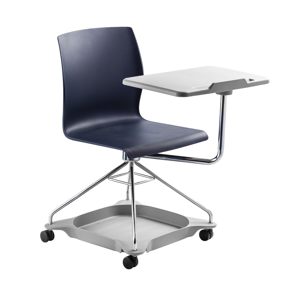 National Public Seating COGO-04 Mobile Student Chair w/ Tablet Arm - Blue Polypropylene Seat, Steel Frame