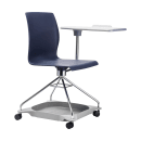 National Public Seating COGO-04 Mobile Student Chair w/ Tablet Arm - Blue Polypropylene Seat, Steel Frame thumbnail 3