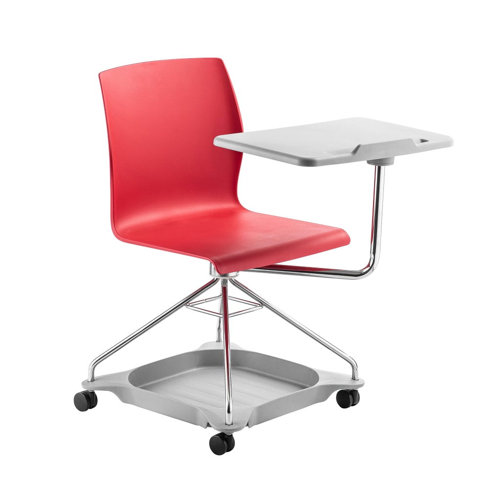 National Public Seating COGO-40 Mobile Student Chair w/ Tablet Arm - Red Polypropylene Seat, Steel Frame