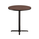 National Public Seating CT12424XBMY 24" Round Bar Height Table - Mahogany Laminate Top, Black Metal Base thumbnail 2