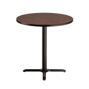 National Public Seating CT12424XCMY 24" Round Counter Height Table - Mahogany Laminate Top, Black Metal Base thumbnail 2