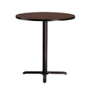 National Public Seating CT12424XCMY 24" Round Counter Height Table - Mahogany Laminate Top, Black Metal Base thumbnail 4