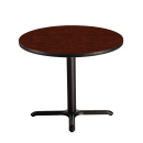National Public Seating CT12424XDMY 24" Round Dining Height Table - Mahogany Laminate Top, Black Metal Base thumbnail 2