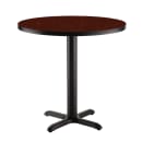 National Public Seating CT12424XDMY 24" Round Dining Height Table - Mahogany Laminate Top, Black Metal Base thumbnail 3