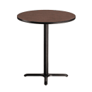 National Public Seating CT13030XBMY 30" Round Bar Height Table - Mahogany Laminate Top, Black Metal Base thumbnail 2