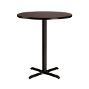 National Public Seating CT13030XBMY 30" Round Bar Height Table - Mahogany Laminate Top, Black Metal Base thumbnail 3