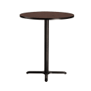 National Public Seating CT13030XBMY 30" Round Bar Height Table - Mahogany Laminate Top, Black Metal Base thumbnail 4