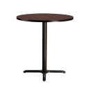National Public Seating CT13030XCMY 30" Round Counter Height Table - Mahogany Laminate Top, Black Metal Base thumbnail 2
