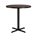 National Public Seating CT13030XCMY 30" Round Counter Height Table - Mahogany Laminate Top, Black Metal Base thumbnail 3