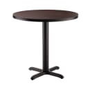 National Public Seating CT13030XDMY 30" Round Dining Height Table - Mahogany Laminate Top, Black Metal Base thumbnail 3