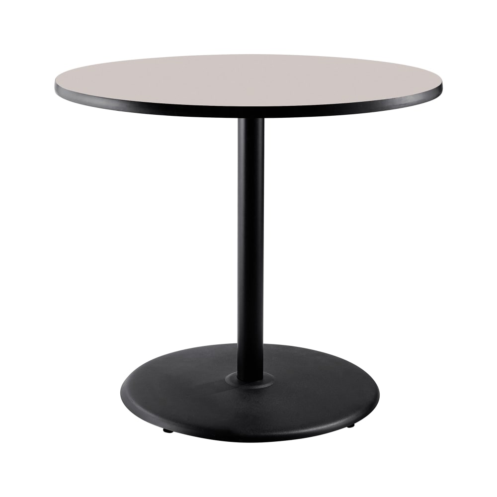 National Public Seating CT13636RCPBTMGY 36" Round Counter Height Table - Grey Nebula Laminate Top, Steel Base