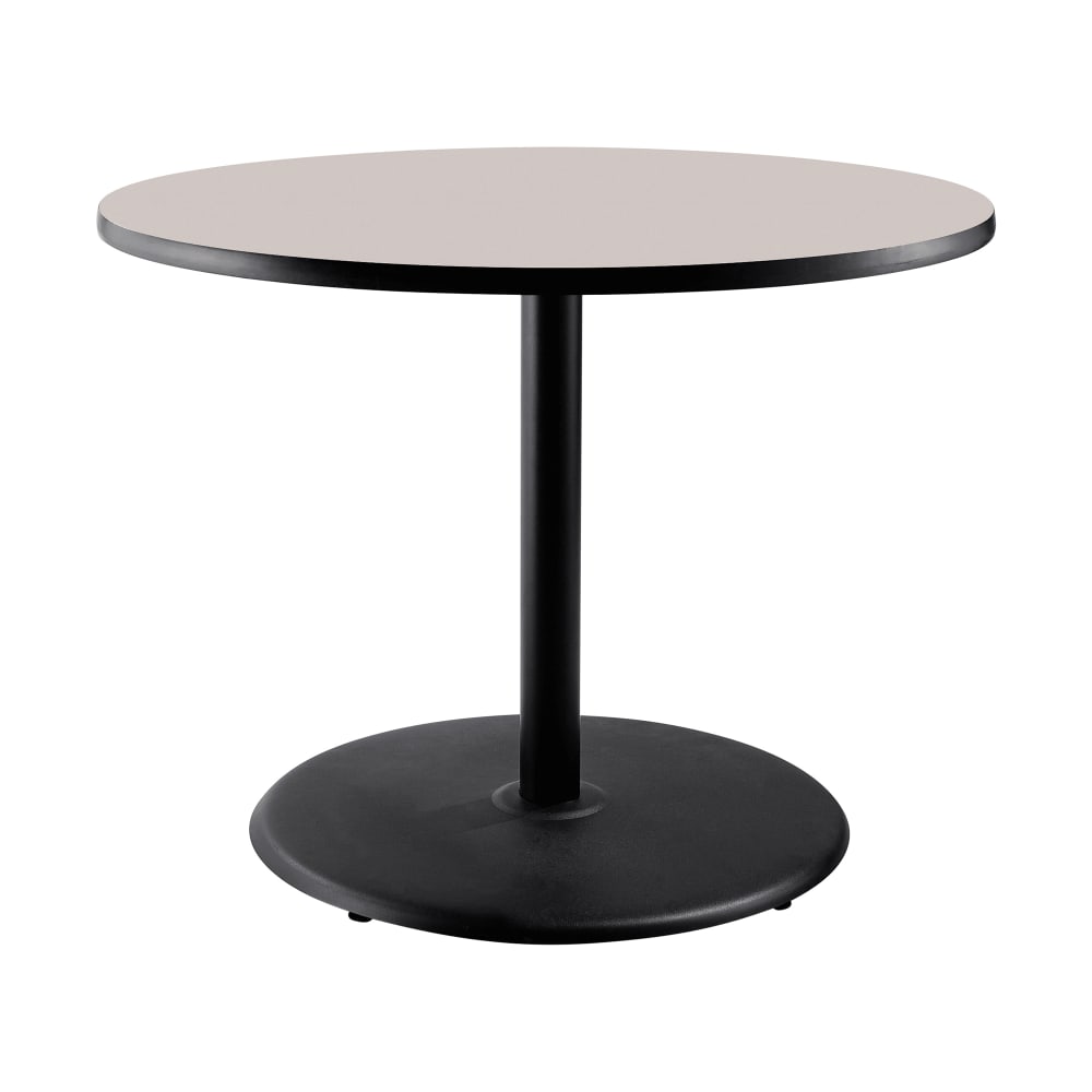 National Public Seating CT13636RDPBTMGY 36" Round Dining Height Table - Grey Nebula Laminate Top, Steel Base