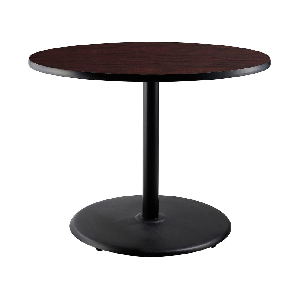 National Public Seating CT13636RDPBTMMY 36" Round Dining Height Table - Mahogany Laminate Top, Steel Base