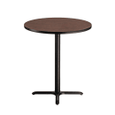 National Public Seating CT13636XBMY 36" Round Bar Height Table - Mahogany Laminate Top, Black Metal Base thumbnail 2