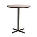 National Public Seating CT13636XBPBTMGY 36" Round Bar Height Table - Grey Nebula Laminate Top, Steel Base thumbnail 2
