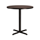 National Public Seating CT13636XCMY 36" Round Counter Height Table - Mahogany Laminate Top, Black Metal Base thumbnail 3