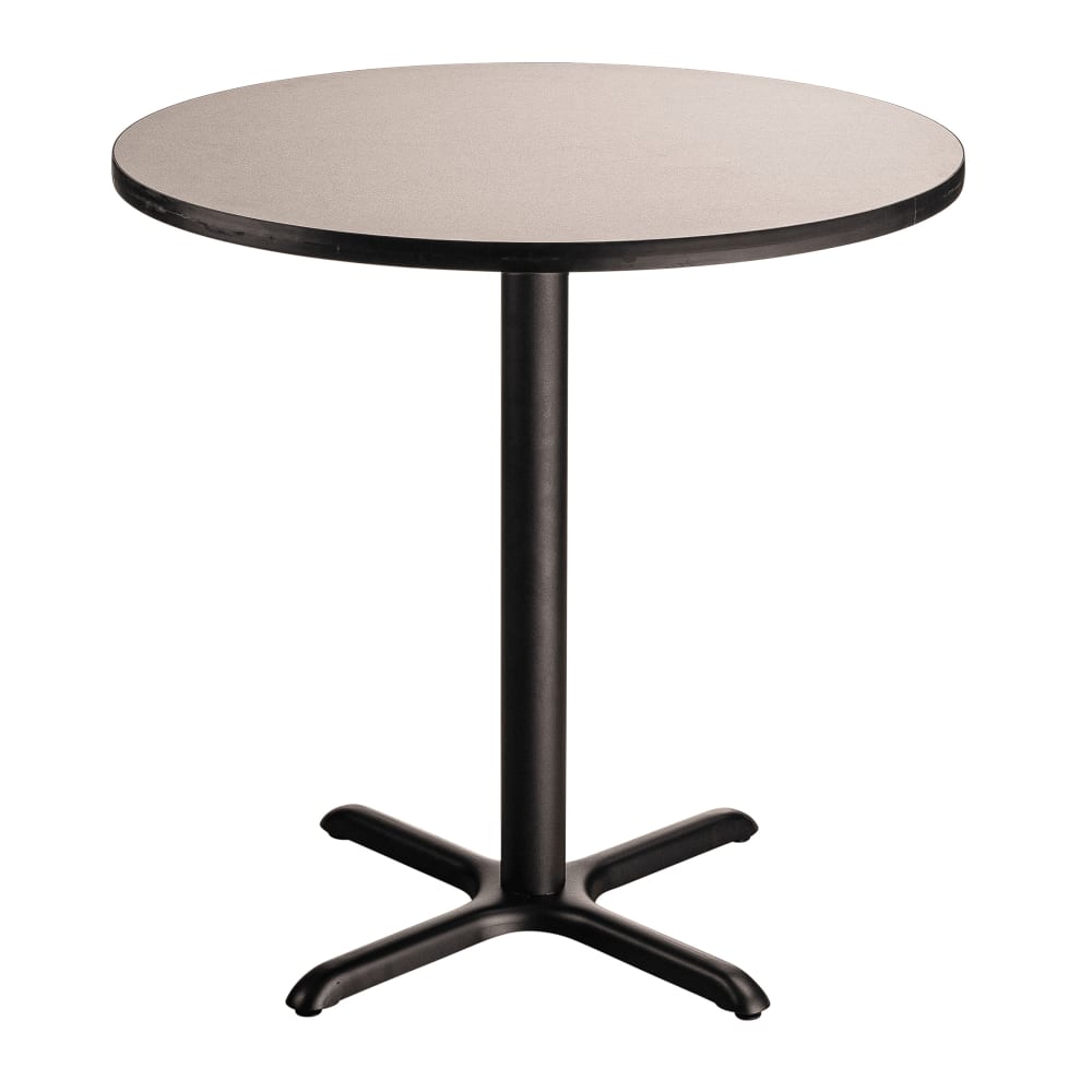 National Public Seating CT13636XCPBTMGY 36" Round Counter Height Table - Grey Nebula Laminate Top, Steel Base