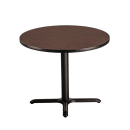 National Public Seating CT13636XDMY 36" Round Dining Height Table - Mahogany Laminate Top, Black Metal Base thumbnail 2
