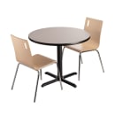 National Public Seating CT13636XDPBTMGY 36" Round Dining Height Table - Grey Nebula Laminate Top, Steel Base thumbnail 3