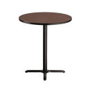National Public Seating CT14242XBMY 42" Round Bar Height Table - Mahogany Laminate Top, Black Metal Base thumbnail 2