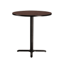 National Public Seating CT14242XCMY 42" Round Counter Height Table - Mahogany Laminate Top, Black Metal Base thumbnail 2