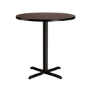 National Public Seating CT14242XCMY 42" Round Counter Height Table - Mahogany Laminate Top, Black Metal Base thumbnail 3