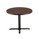 National Public Seating CT14242XDMY 42" Round Dining Height Table - Mahogany Laminate Top, Black Metal Base thumbnail 2