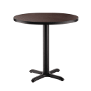 National Public Seating CT14242XDMY 42" Round Dining Height Table - Mahogany Laminate Top, Black Metal Base thumbnail 3