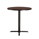 National Public Seating CT14848XCMY 48" Round Counter Height Table - Mahogany Laminate Top, Black Metal Base thumbnail 2