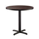 National Public Seating CT14848XDMY 48" Round Dining Height Table - Mahogany Laminate Top, Black Metal Base thumbnail 3