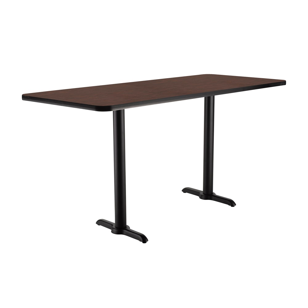 National Public Seating CT22442TCMY Rectangular Counter Height Table - 42" x 24", Mahogany Laminate Top, Black Metal Base