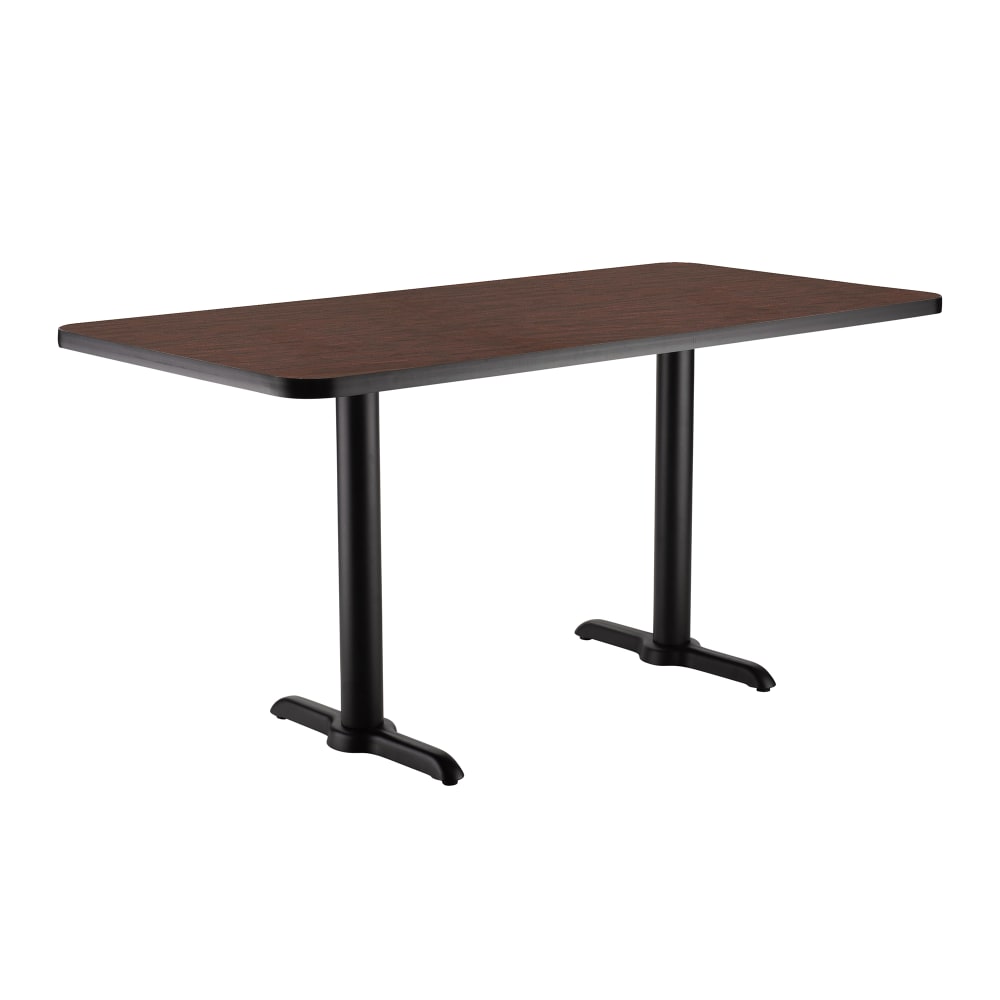 National Public Seating CT22442TDMY Rectangular Dining Height Table - 42" x 24", Mahogany Laminate Top, Black Metal Base