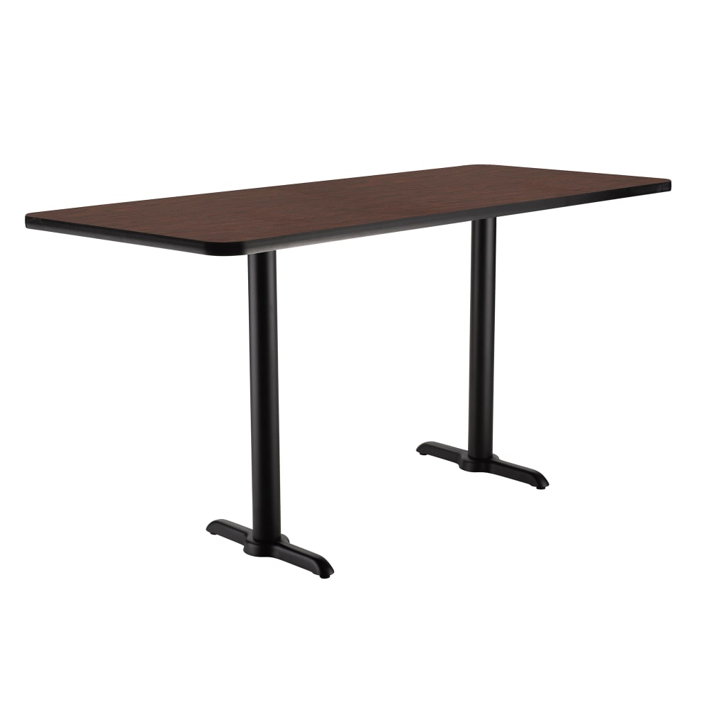 National Public Seating CT22448TCMY Rectangular Counter Height Table - 48" x 24", Mahogany Laminate Top, Black Metal Base