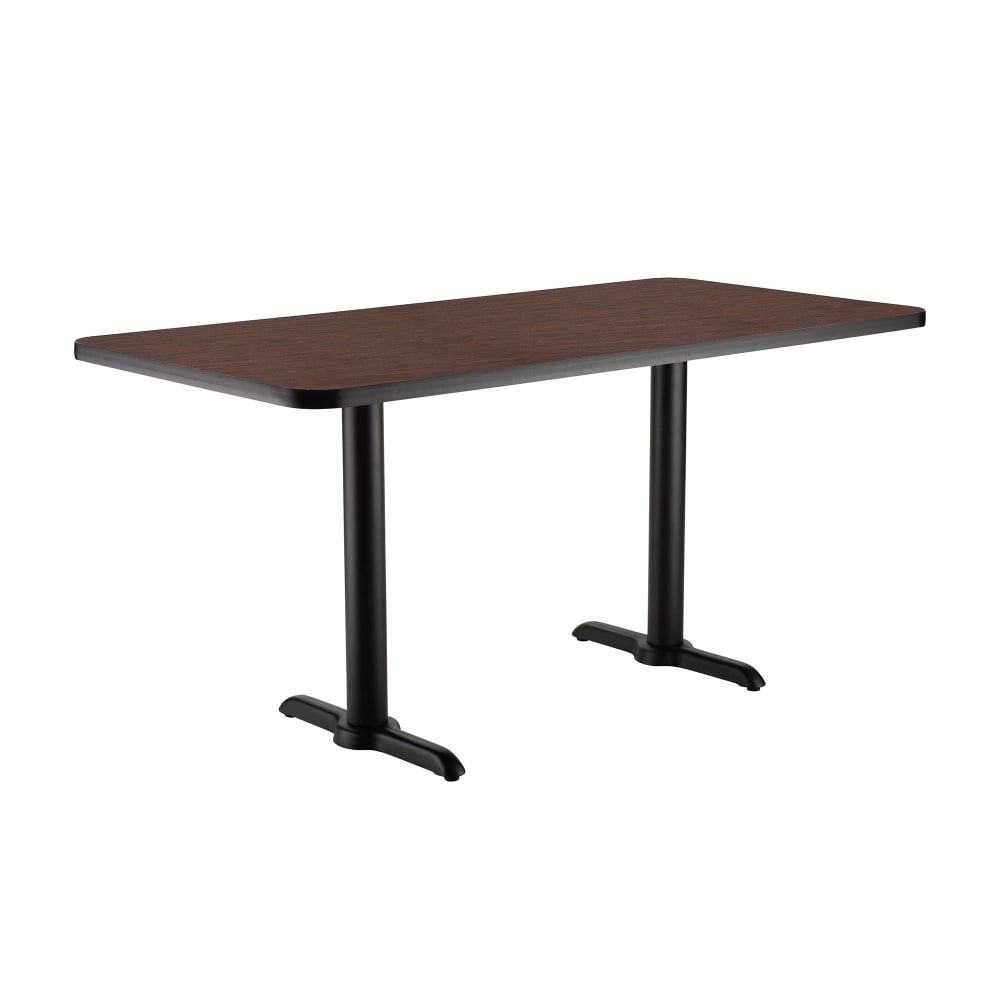 National Public Seating CT22448TDMY Rectangular Dining Height Table - 48" x 24", Mahogany Laminate Top, Black Metal Base