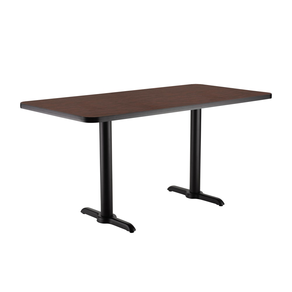 National Public Seating CT22460TDMY Rectangular Dining Height Table - 60" x 24", Mahogany Laminate Top, Black Metal Base