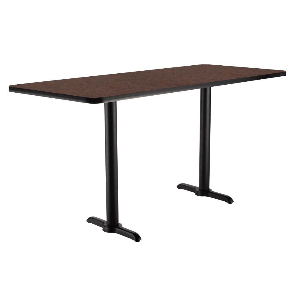 National Public Seating CT23042TCMY Rectangular Counter Height Table - 42" x 30", Mahogany Laminate Top, Black Metal Base