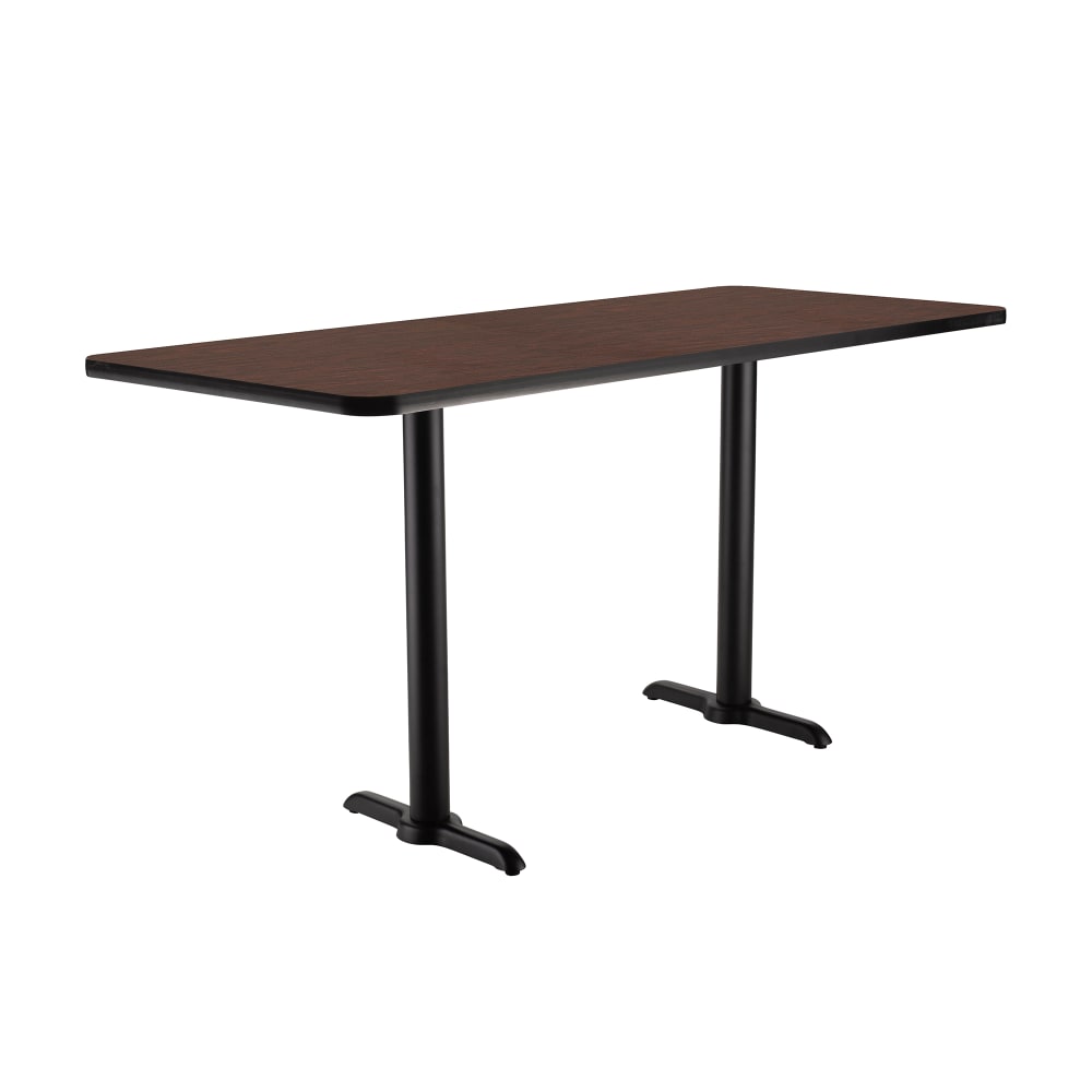 National Public Seating CT23048TCMY Rectangular Counter Height Table - 48" x 30", Mahogany Laminate Top, Black Metal Base