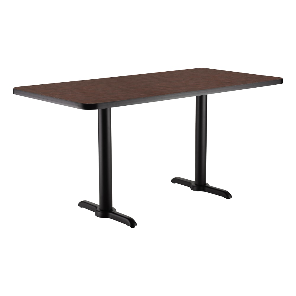 National Public Seating CT23048TDMY Rectangular Dining Height Table - 48" x 30", Mahogany Laminate Top, Black Metal Base