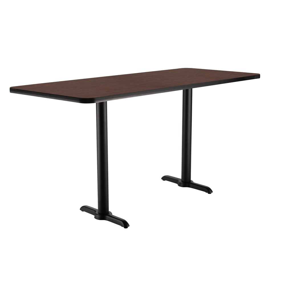 National Public Seating CT23060TCMY Rectangular Counter Height Table - 60" x 30", Mahogany Laminate Top, Black Metal Base