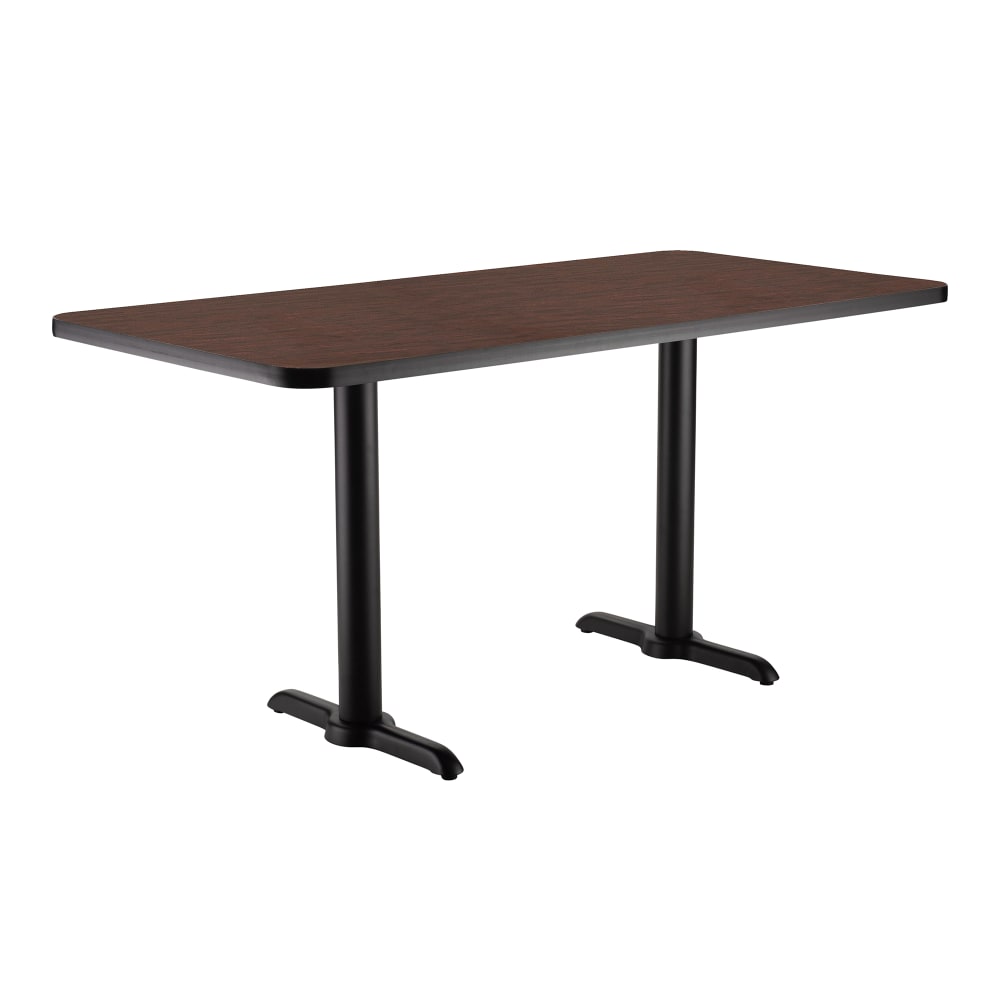 National Public Seating CT23060TDMY Rectangular Dining Height Table - 60" x 30", Mahogany Laminate Top, Black Metal Base