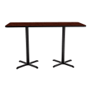 National Public Seating CT23072XBMY Rectangular Bar Height Table - 72" x 30", Mahogany Laminate Top, Black Metal Base thumbnail 2