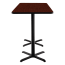 National Public Seating CT23072XBMY Rectangular Bar Height Table - 72" x 30", Mahogany Laminate Top, Black Metal Base thumbnail 3