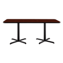 National Public Seating CT23072XDMY Rectangular Dining Height Table - 72" x 30", Mahogany Laminate Top, Black Metal Base thumbnail 2