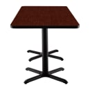 National Public Seating CT23072XDMY Rectangular Dining Height Table - 72" x 30", Mahogany Laminate Top, Black Metal Base thumbnail 3