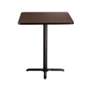 National Public Seating CT32424XBMY 24" Square Bar Height Table - Mahogany Laminate Top, Black Metal Base thumbnail 2