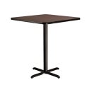 National Public Seating CT32424XBMY 24" Square Bar Height Table - Mahogany Laminate Top, Black Metal Base thumbnail 3