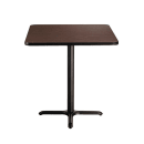 National Public Seating CT32424XCMY 24" Square Counter Height Table - Mahogany Laminate Top, Black Metal Base thumbnail 2