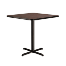 National Public Seating CT32424XCMY 24" Square Counter Height Table - Mahogany Laminate Top, Black Metal Base thumbnail 3