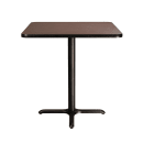 National Public Seating CT32424XCMY 24" Square Counter Height Table - Mahogany Laminate Top, Black Metal Base thumbnail 4